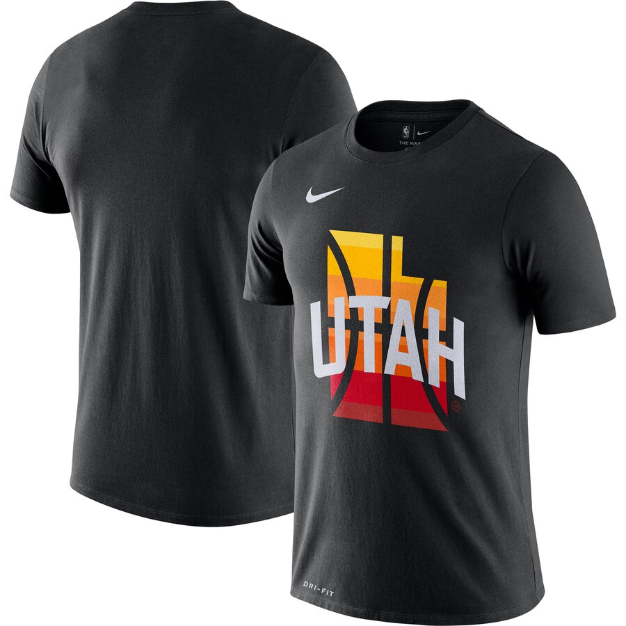 Men 2020 NBA Nike Utah Jazz Black 201920 City Edition Hometown Performance TShirt->nba t-shirts->Sports Accessory